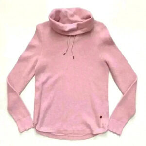 Ralph Lauren Y2k waffle weave turtleneck drawstring sweatshirt pink